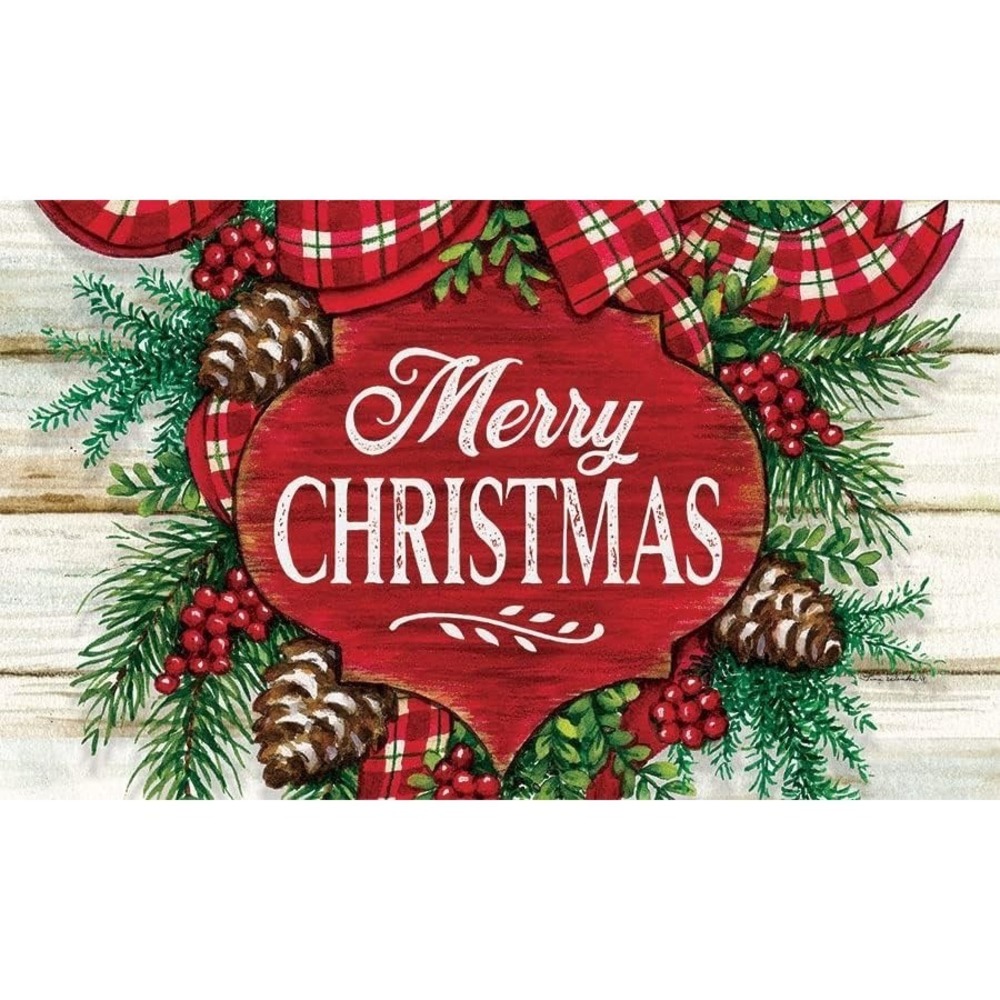 Decor Christmas Swag Merry Christmas Welcome MAT
